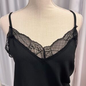 Elegant Black Lace Trim Camisole